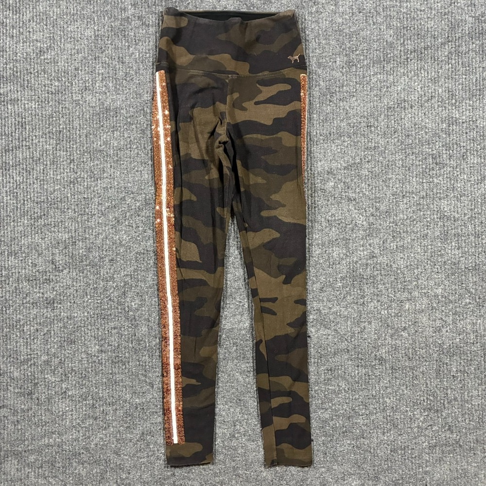 Victoria's Secret PINK Yoga Womens Leggings Size XS Brown Camouflage Pull On